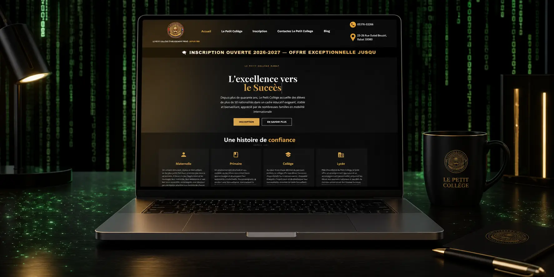 Le Petit Collège - Education Platform in wix Portfolio Project